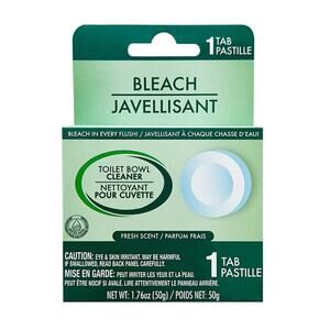 Bleach Toilet Bowl Cleaner Fresh Clean Scent 1 Tablet Septic Safe